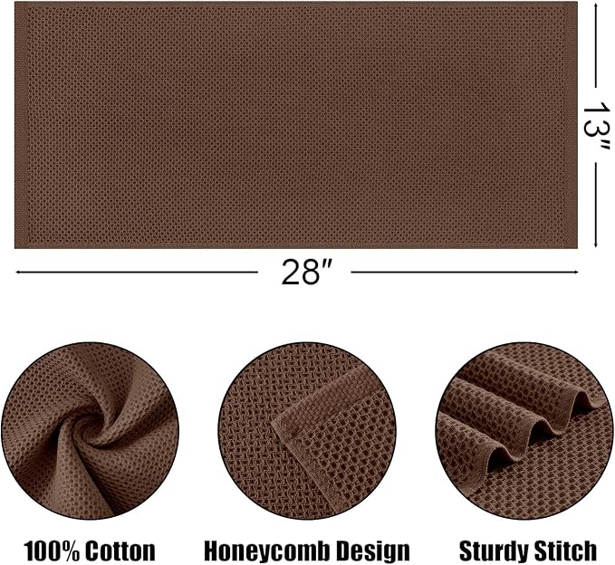 Kitinjoy 100% Cotton Waffle Weave Kitchen Hand Towels - Image 5