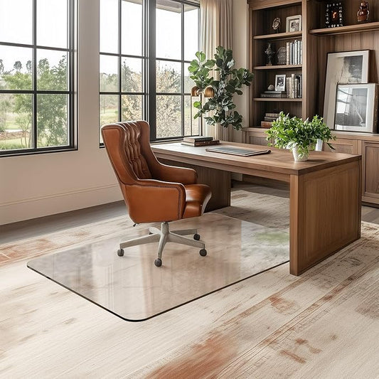 Office Chair Mat for Carpet & Hardwood, Upgraded 32" x 48" Dual Use Tempered by Furnbar