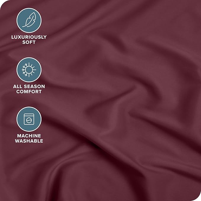 Fitted Bottom Sheet King Size - Premium 1800 Microfiber - Ultra-Soft Hotel Luxury - Deep Pocket - Durable and Long Lasting - Fitted Sheet (King, Burgundy)