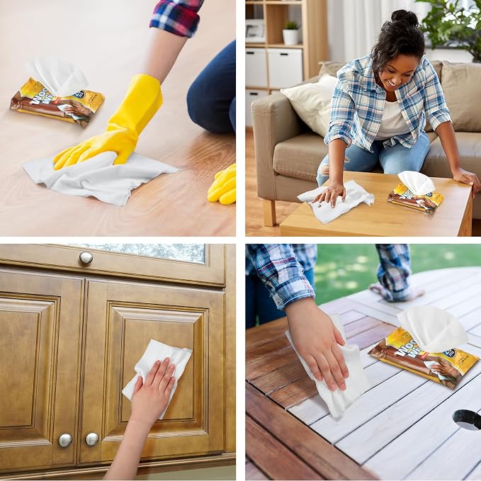 12 Pcs Care Wood Surfaces Wipes 240 Count Furniture Polish Cleaner Shines and - Image 6