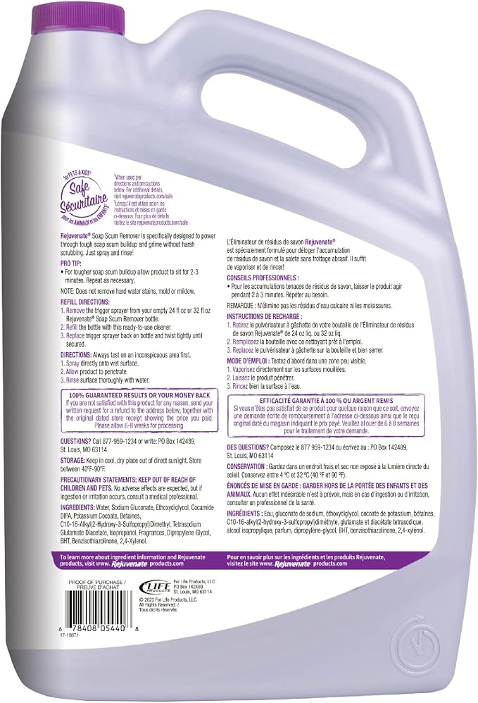 Rejuvenate Soap Scum Remover Refill Easily Dissolves Soap Scum Without Scrubbing - Image 11
