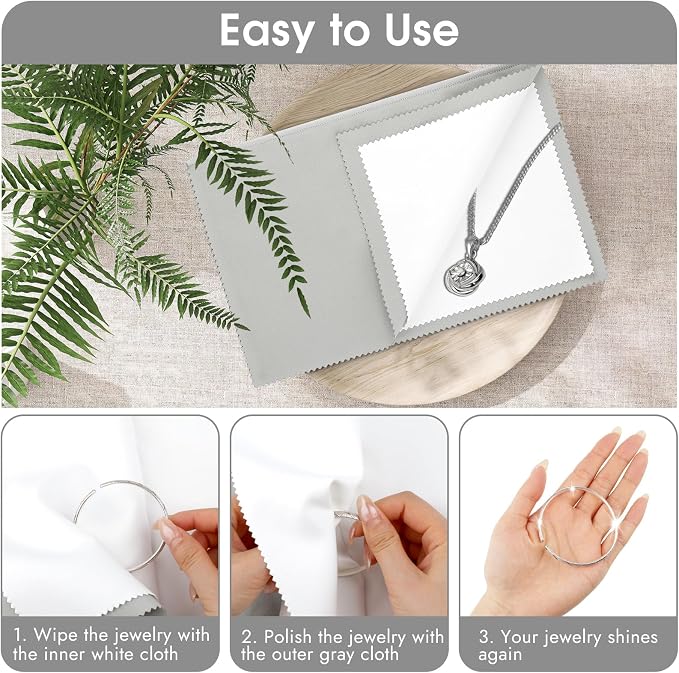 3 Pcs Silver Polishing Cloth, Large 10" X 12.5" Jewelry Cleaner Cloth, Soft - Image 3