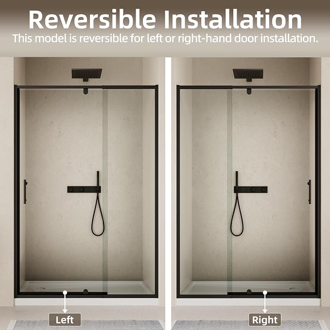 56-60" W x 71" H Pivot Swing Glass Shower Door, Pivot Frame Shower Door - Image 8