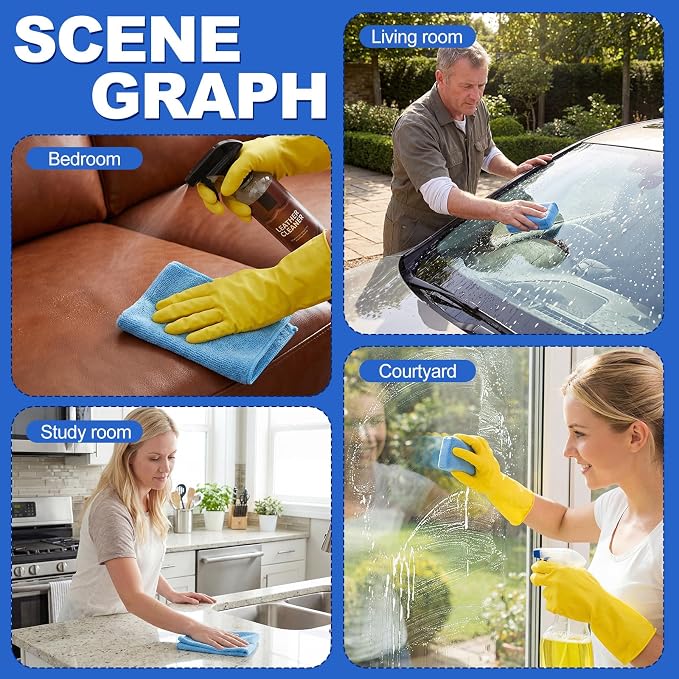 24 Pcs Microfiber Applicator Pad Kit Include Non Scratch Car Wash Sponge and - Image 7
