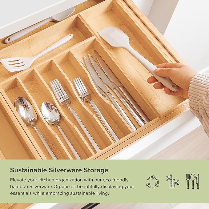 KitchenEdge Premium Silverware, Flatware and Utensil Organizer - Image 4