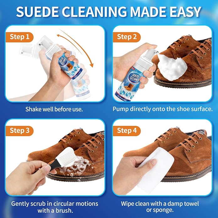 Suede Shoe Cleaner, 6.76 fl oz Suede and Nubuck Cleaning Kit - Image 4