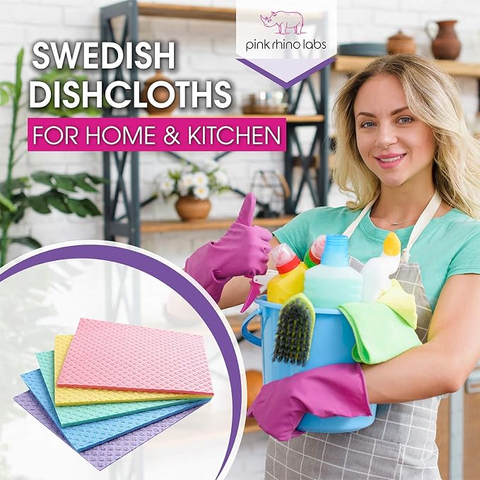 Swedish Dishcloths – Eco-Friendly Reusable Kitchen Towels – 10 Pack Cleaning - Image 3