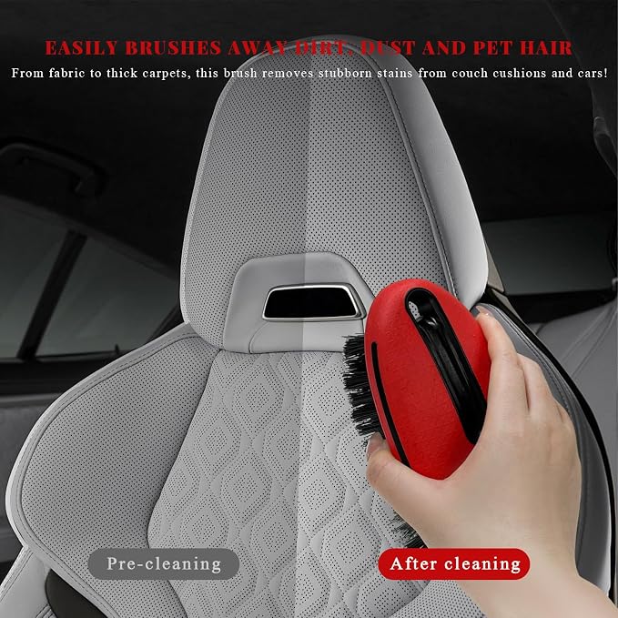 Carpet and Upholstery Cleaning Brush, Stiff Bristle Detailing Scrubber - Image 6