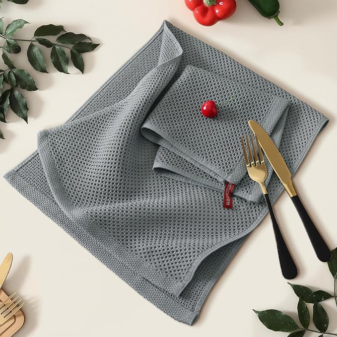 Kitinjoy 100% Cotton Waffle Weave Kitchen Towels, Kitchen Hand Towels - Image 2
