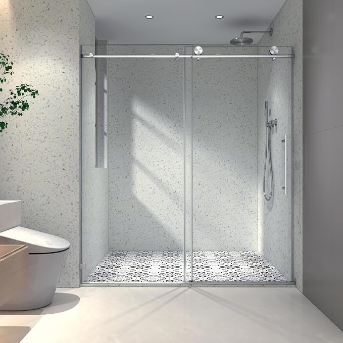 Favfurish 55"-60" W x 76" H Single Sliding Shower Door - Image 3