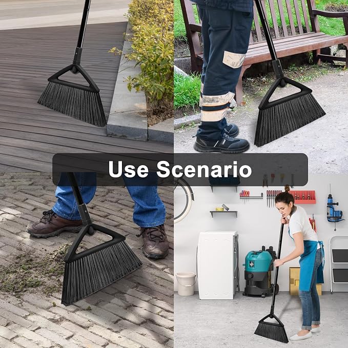 Heavy Duty Broom, Brooms for Sweeeping Indoor, Angle Broom - Image 6