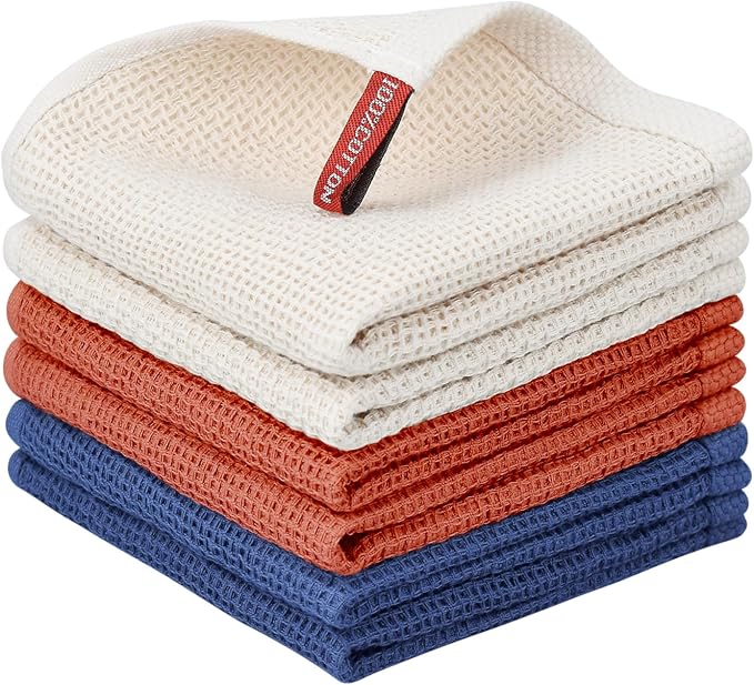 Nialnant 100% Cotton Kitchen Dish Towels, Waffle Weave Dish Cloths by Nialnant