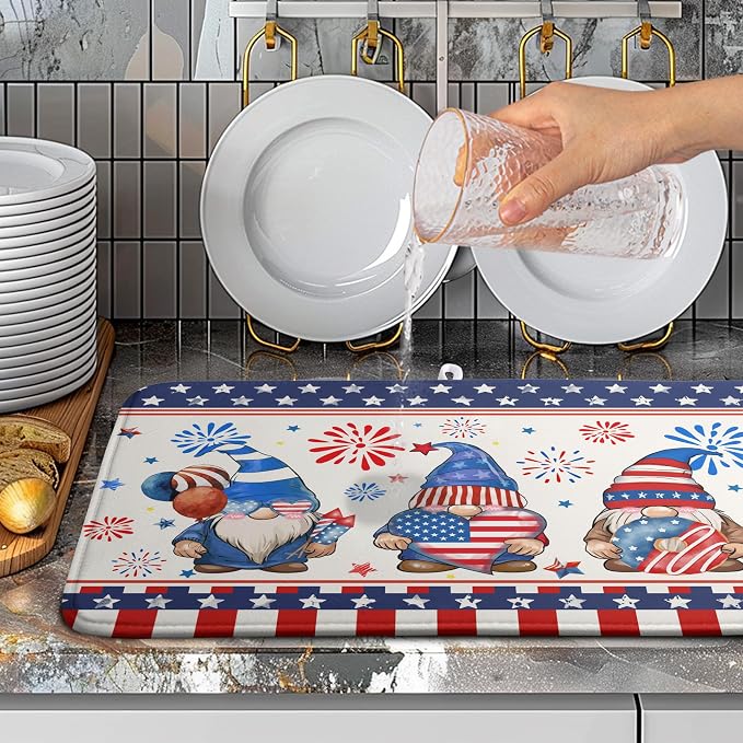 4th of July Dish Drying Mats for Kitchen Counter 18x24 In Memorial Independence - Image 5