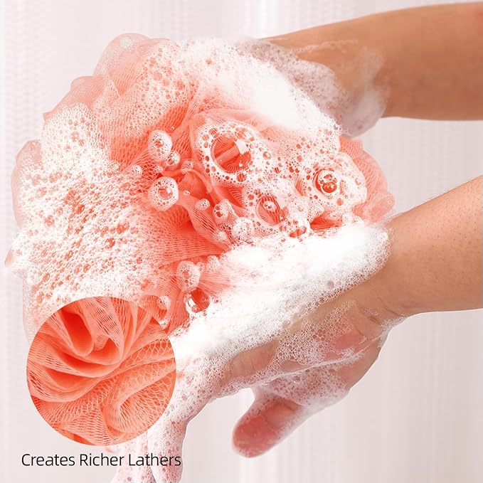Fu Store Loofah Sponge Shower Loofahs 70g Bath Sponges Mesh Balls 4 Colors - Image 2