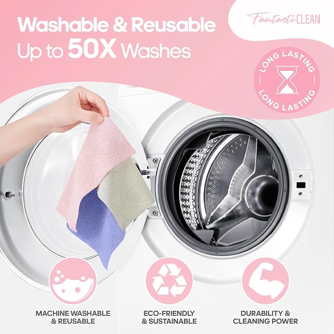 Fantasticlean Microfiber Cleaning Cloth Roll 4 Rolls 240 Pack, Tear Away - Image 9