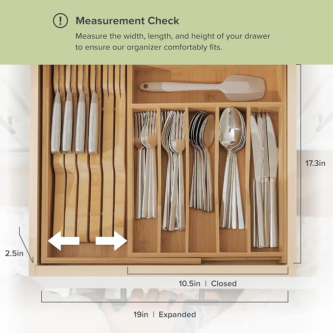 KitchenEdge Premium Silverware, Flatware and Utensil Organizer - Image 4