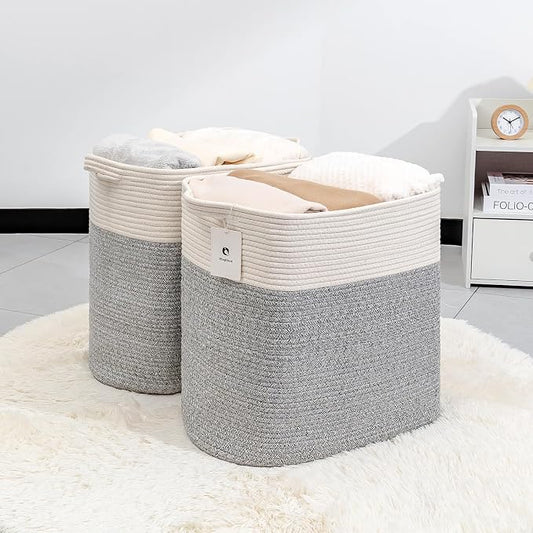 Storage Baskets for Clothes Fabric Cotton Rope Storage Basket - Image 2