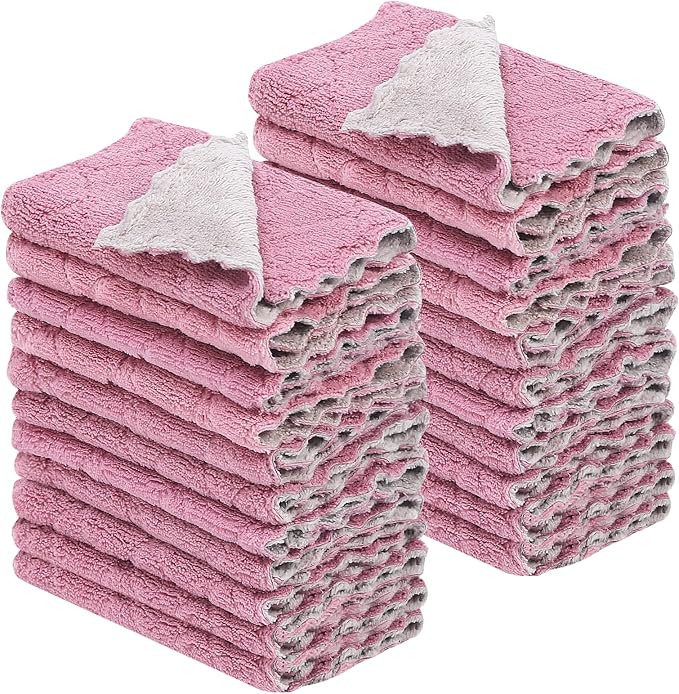 22 Pack Kitchen Dish Cloths, Reusable Dish Towels, Nonstick Oil Washable Fast by Rachan