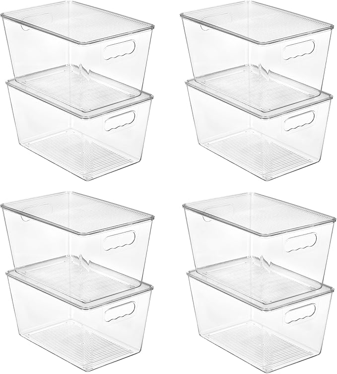 Vtopmart 8 Pack Clear Stackable Storage Bins by Vtopmart