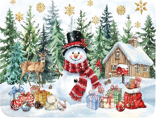 Christmas Kitchen Drying Mat 18 x 24 Inch Xmas Snowman Drying Pad Snowflake and by Unknown