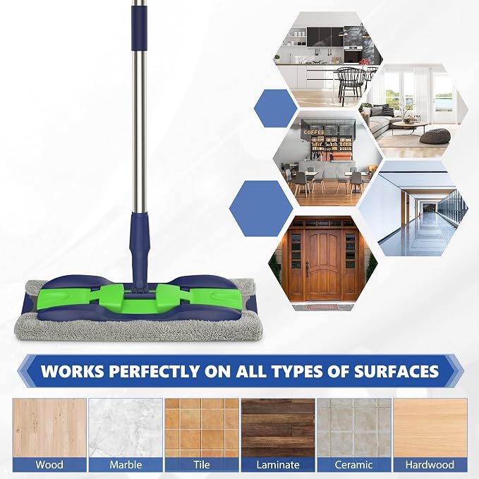 Microfiber Mops for Hardwood Floor Cleaning: MEXERRIS Flat Floor Mop - Image 4
