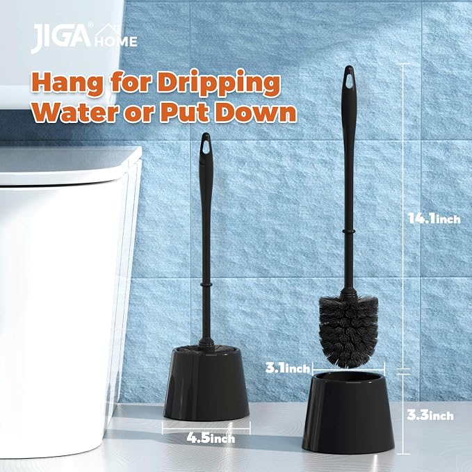 JIGA 3 Pack Toilet Brush and Holder Set, Toilet Bowl Brush - Image 6