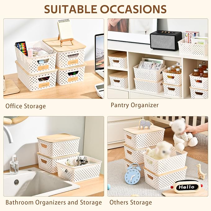 8 Pack Plastic Storage Bins - Image 6
