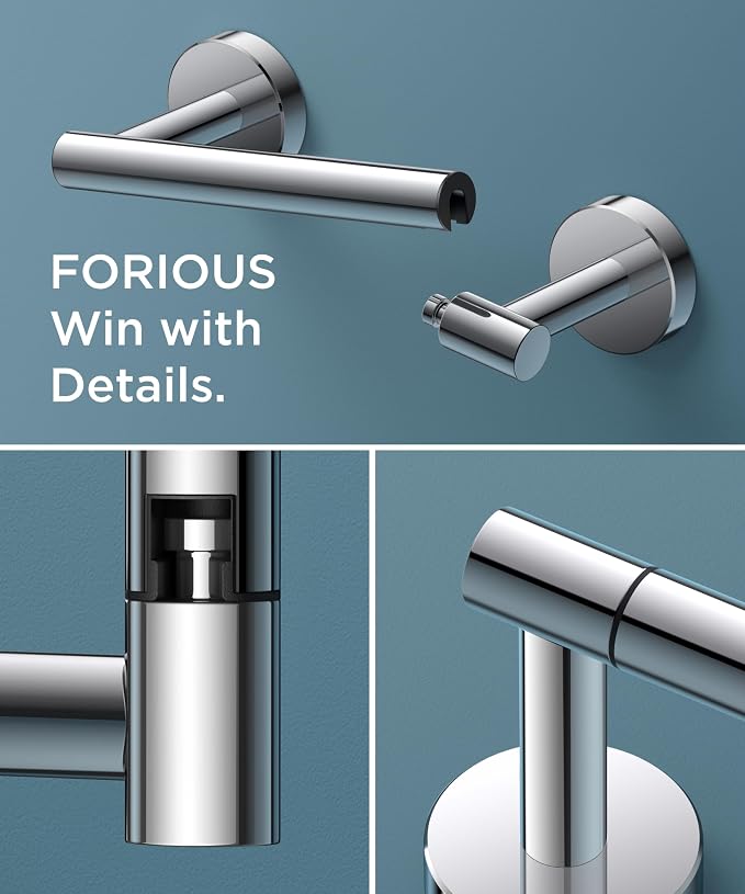 FORIOUS Toilet Paper Holder Wall Mount, Stainless Steel Rustproof Double Post - Image 5
