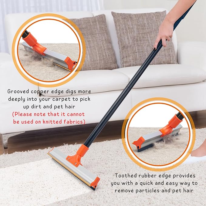 Carpet Rake for Pet Hair Removal, Stair Carpets and Couch Cleaning Rake - Image 3