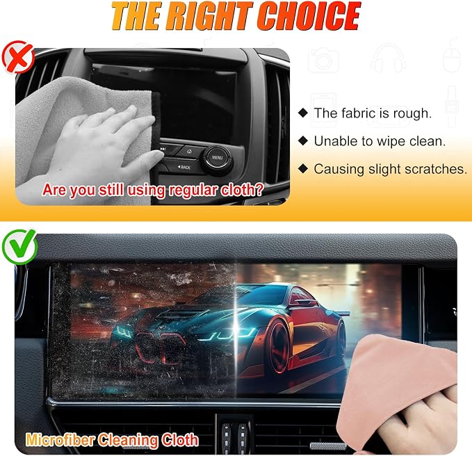 SuperKaKa Pink Car Screen Cleaner- Vehicle Touchscreen Microfiber Cleaning Cloth - Image 5