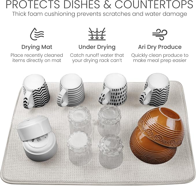 Bellemain XXL Dish Mat Microfiber Dish Drying Mat, Super absorbent - Image 5