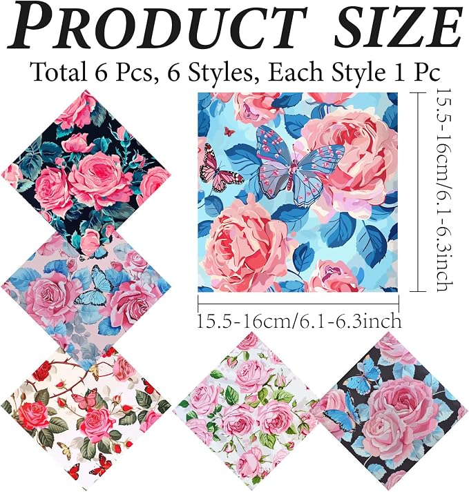 CREATCABIN 6 Packs Thickened Glasses Cleaning Cloth Elegant Flower Design - Image 2