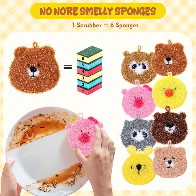 Kenning 16 Pcs Dish Scrubber Non Scratch Dish Washing Scrubbers Reusable - Image 5