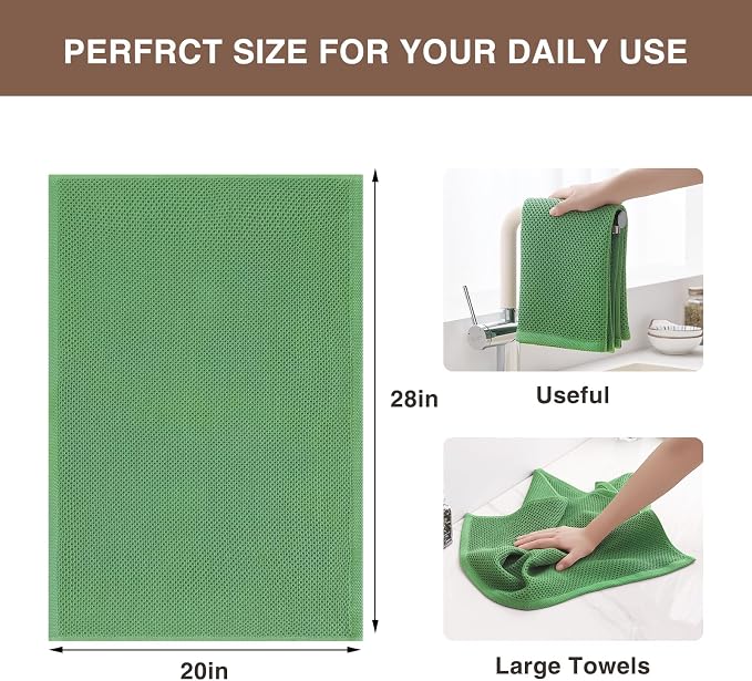Homaxy 100% Cotton Waffle Weave Kitchen Dish Towels, Ultra Soft Absorbent Quick - Image 3