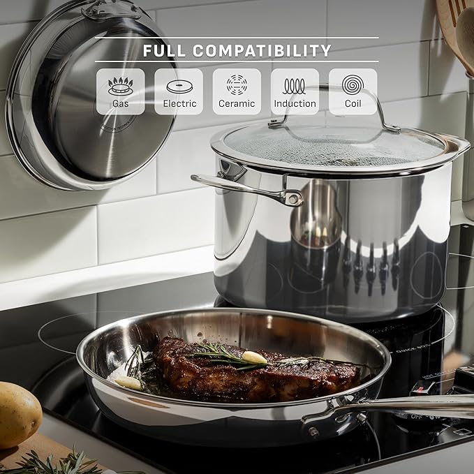 T-Fal Pro Tri-Ply Fry Pan, Stainless Steel Pan 12 inch, Induction Cookware - Image 5