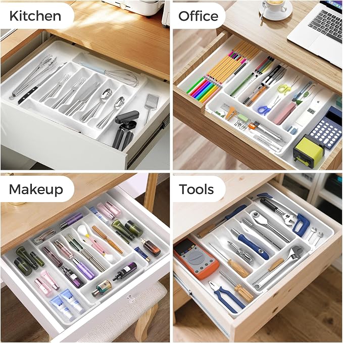 Extra Large Expandable Silverware Organizer, BPA-Free Food-Safe Cutlery - Image 8