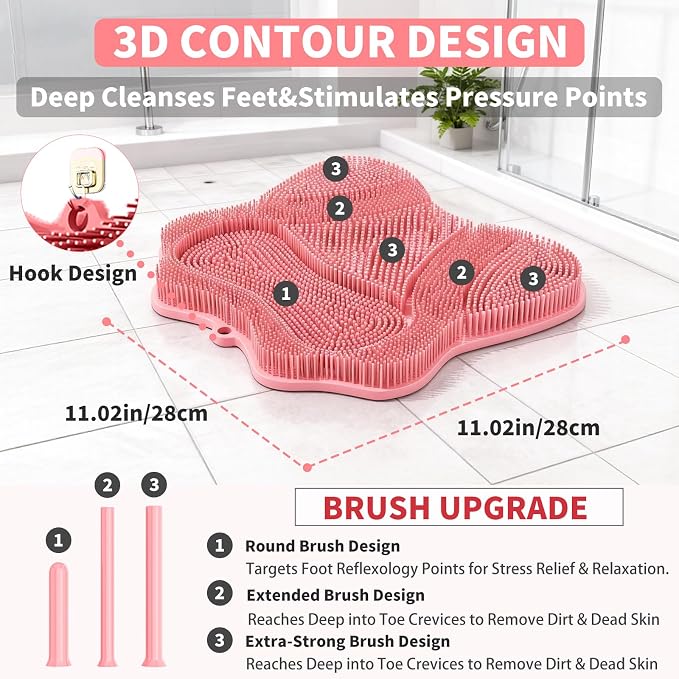 Show Foot Scrubber Mat & Silicone Back Scrubber - Image 3