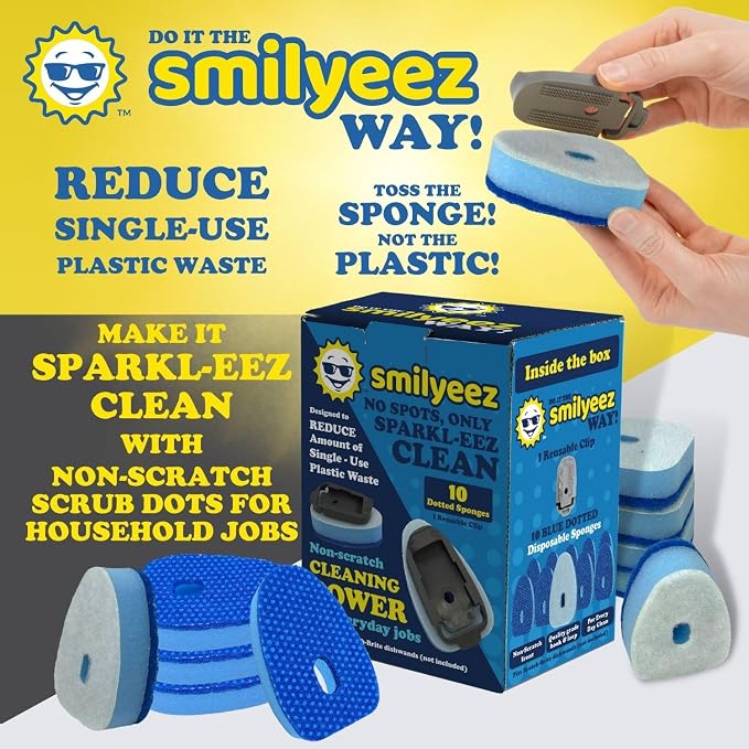 Smilyeez No Plastic Blue Dotted Sponge Refill - Image 5