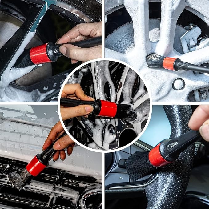 Metal Free Soft Wheel Cleaner Brush, Synthetic Wool Car Cleaning Brush - Image 6