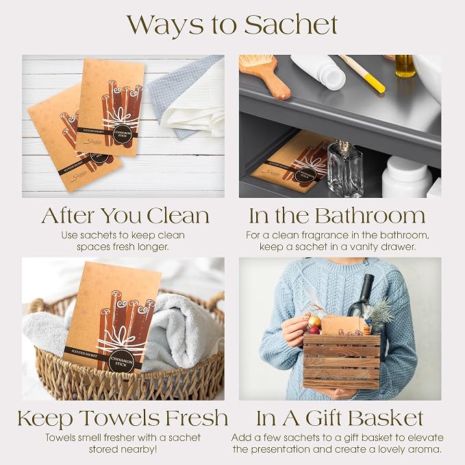 Simplicity Scents Cinnamon Stick Scented Sachets Pack of 6, Fall & Winter - Image 5