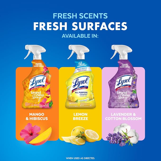 Lysol All Purpose Cleaner Spray, Kitchen & Bathroom Cleaner, Lemon Breeze - Image 6