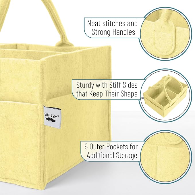 Mr. Pen- Baby Diaper Caddy Organizer, Lemon Glow, Baby Caddy Organizer - Image 3