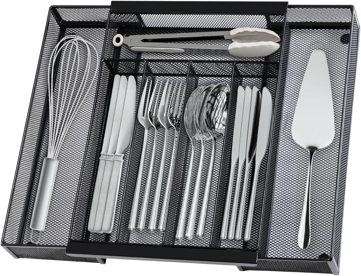 Silverware Organizer Metal Mesh, Drawer Organizer, Utensil Cutlery Tray by sedegnhome