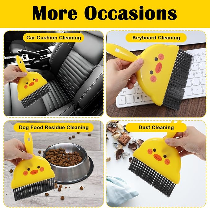 Small Dustpan and Brush Set Yellow Small Hand Broom and Dustpan Set, Mini Dust - Image 7