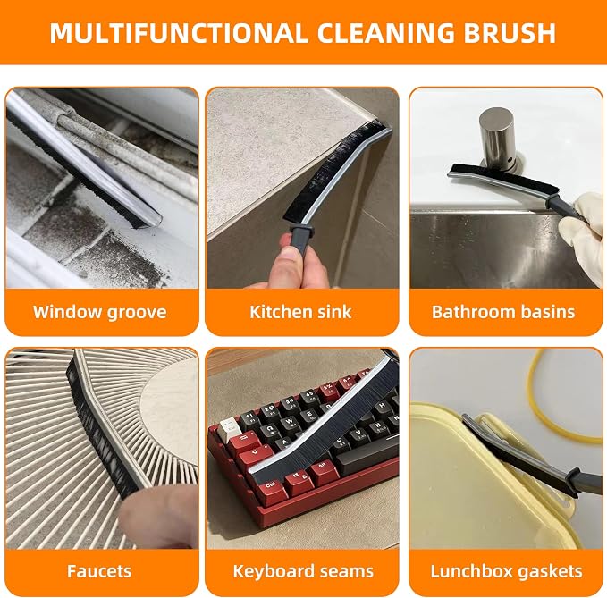 6Pcs Hard-bristled Crevice Cleaning Brush, Bathroom Cleaner Tools - Image 5