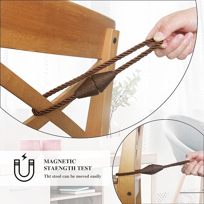 4 Pack Magnetic Curtain Tiebacks Rope Modern Handmade Curtain Tie Backs - Image 4