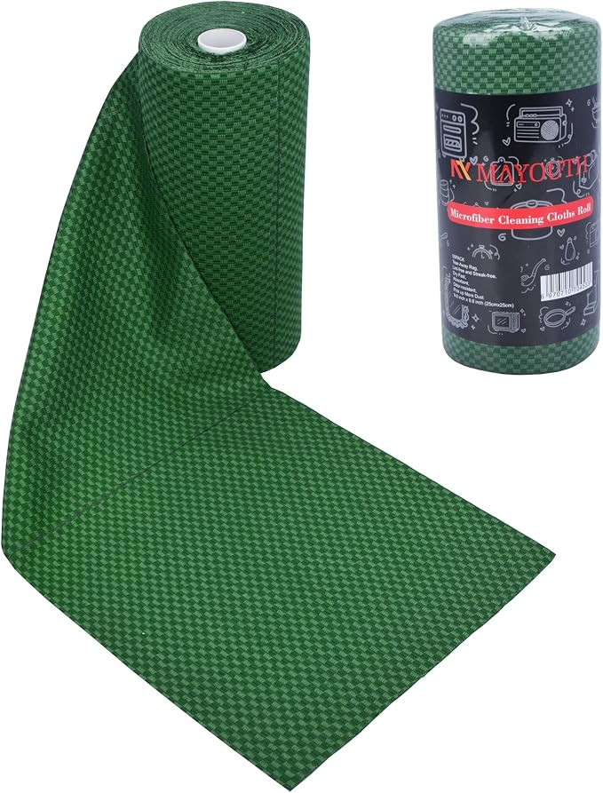 Microfiber Cleaning Cloths Roll 50-Pack Reusable Paper Towels by MAYOUTH