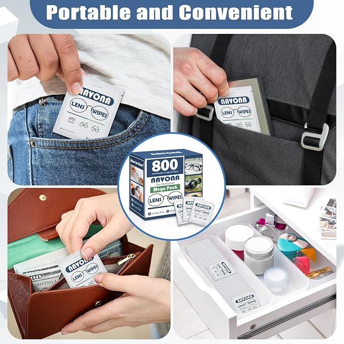 800 Count Lens Wipes for Eyeglasses – Pre-Moistened, Individually Wrapped - Image 6