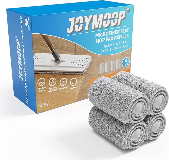 JOYMOOP Flat Mop Pads, Microfiber Mop Cleaning Pads, Washable Pads, Pads by JOYMOOP