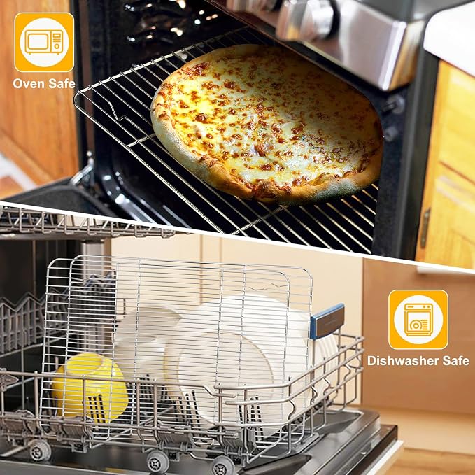 P&P CHEF Cooling Baking Rack Pack of 2, Stainless Steel Cooling Racks - Image 4
